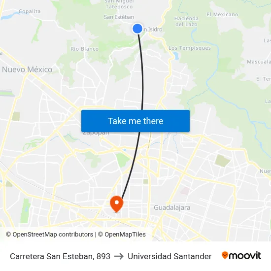 Carretera San Esteban, 893 to Universidad Santander map