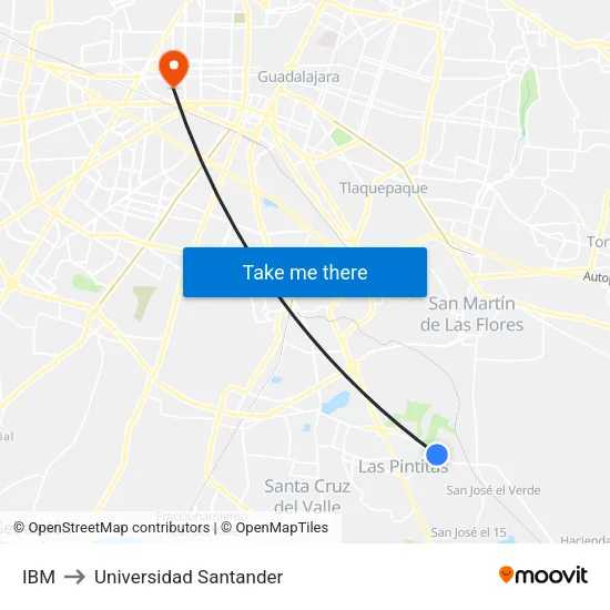 IBM to Universidad Santander map