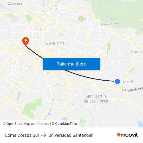 Loma Dorada Sur to Universidad Santander map
