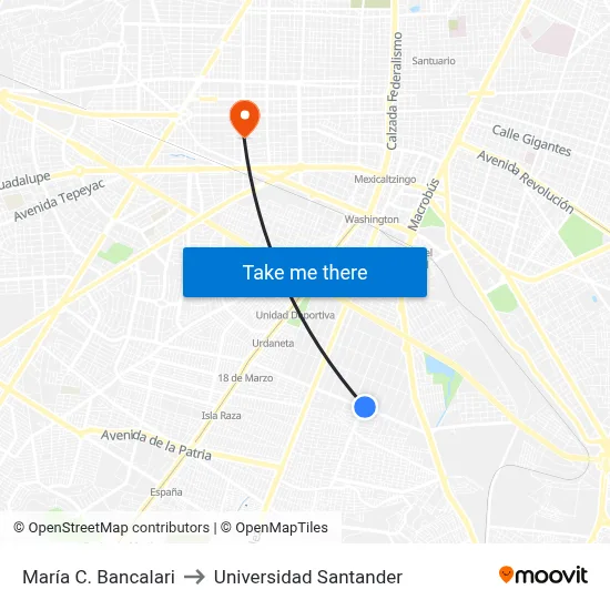 María C. Bancalari to Universidad Santander map