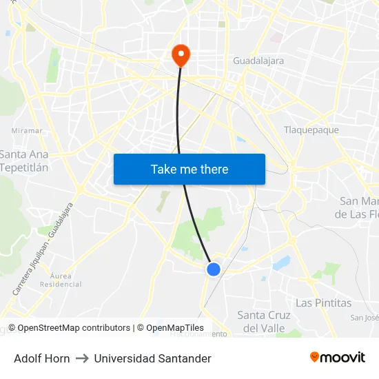 Adolf Horn to Universidad Santander map