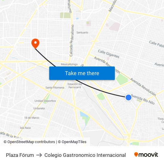 Plaza Fórum to Colegio Gastronomico Internacional map