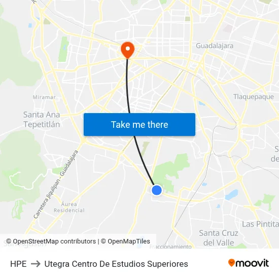 HPE to Utegra Centro De Estudios Superiores map