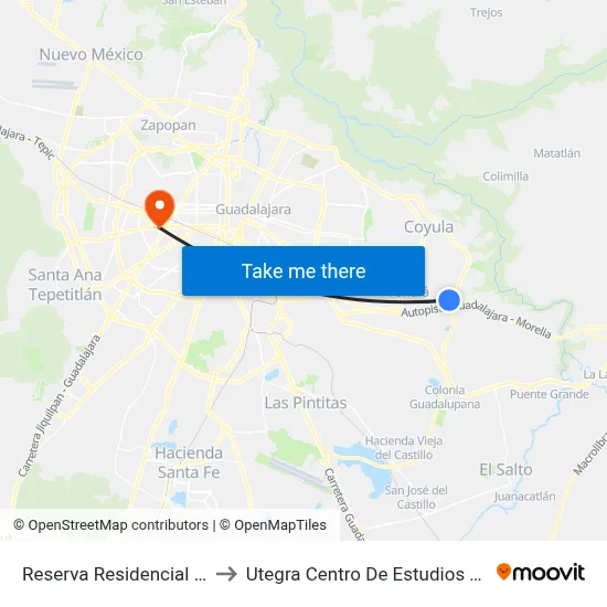 Reserva Residencial El Moral to Utegra Centro De Estudios Superiores map