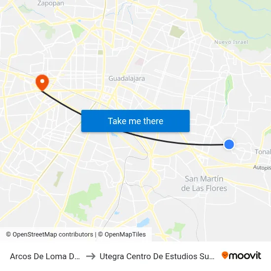 Arcos De Loma Dorada to Utegra Centro De Estudios Superiores map