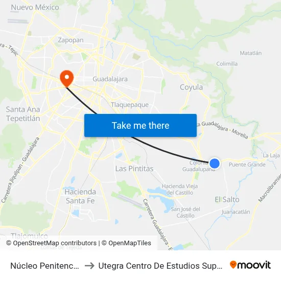 Núcleo Penitenciario to Utegra Centro De Estudios Superiores map