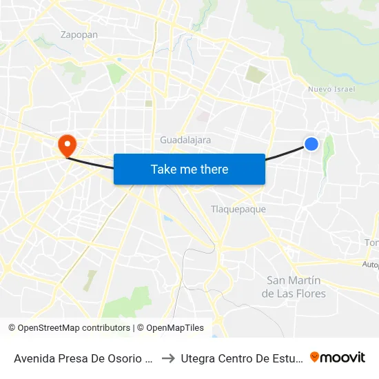 Avenida Presa De Osorio X Presa Del Laurel to Utegra Centro De Estudios Superiores map