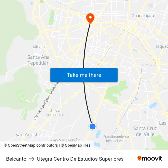 Belcanto to Utegra Centro De Estudios Superiores map