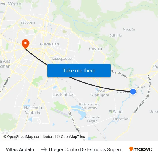 Villas Andalucía to Utegra Centro De Estudios Superiores map