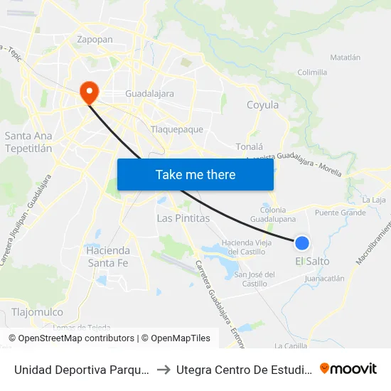 Unidad Deportiva Parques Del Triunfo to Utegra Centro De Estudios Superiores map