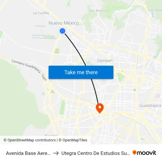 Avenida Base Aerea, 658 to Utegra Centro De Estudios Superiores map