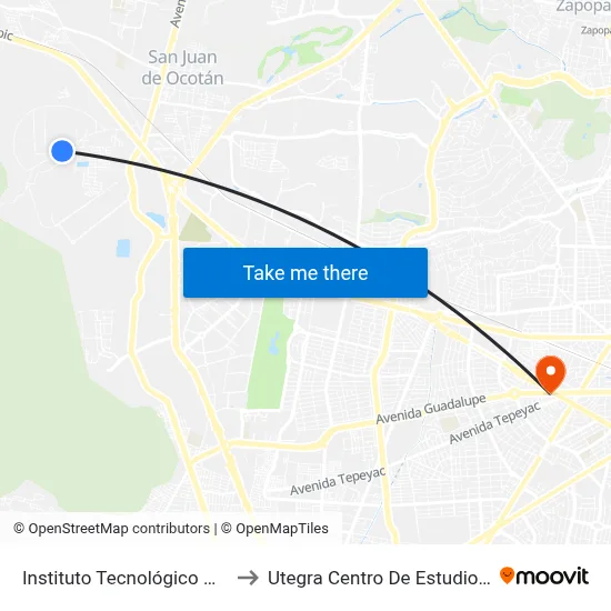 Instituto Tecnológico Mario Molina to Utegra Centro De Estudios Superiores map