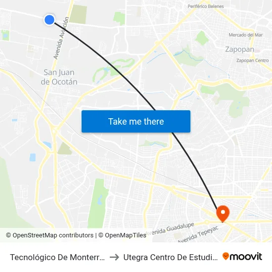 Tecnológico De Monterrey - Visitantes to Utegra Centro De Estudios Superiores map