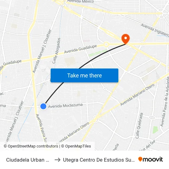 Ciudadela Urban Village to Utegra Centro De Estudios Superiores map