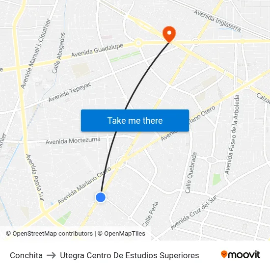 Conchita to Utegra Centro De Estudios Superiores map
