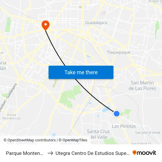 Parque Montenegro to Utegra Centro De Estudios Superiores map