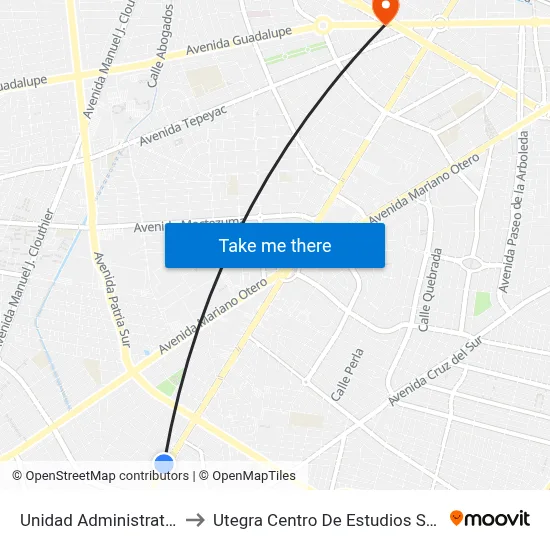 Unidad Administrativa Sur to Utegra Centro De Estudios Superiores map