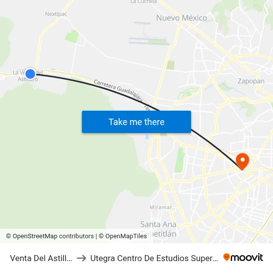 Venta Del Astillero to Utegra Centro De Estudios Superiores map