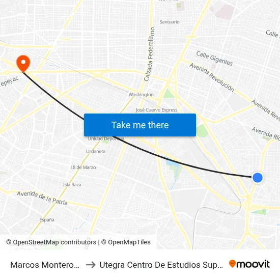 Marcos Montero Ruiz to Utegra Centro De Estudios Superiores map