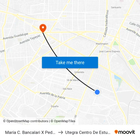 María C. Bancalari X Pedro García Conde to Utegra Centro De Estudios Superiores map