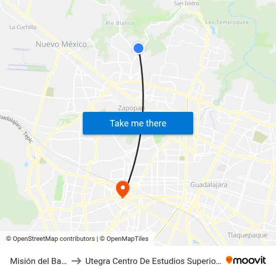 Misión del Bajío to Utegra Centro De Estudios Superiores map