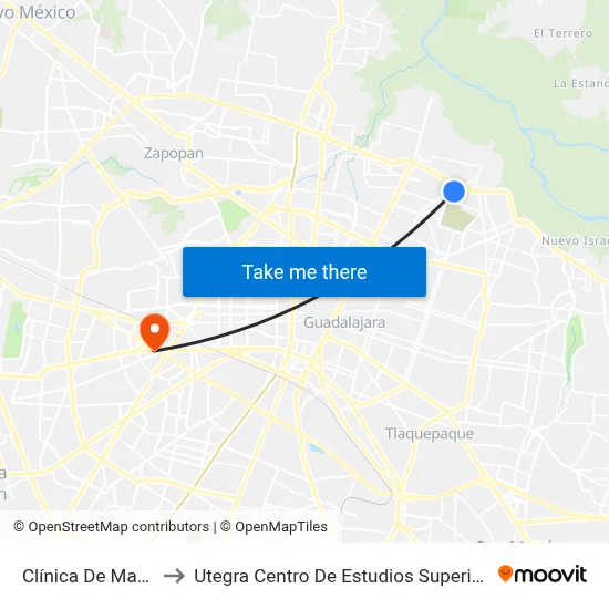 Clínica De Mama to Utegra Centro De Estudios Superiores map