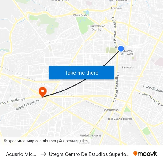 Acuario Michín to Utegra Centro De Estudios Superiores map