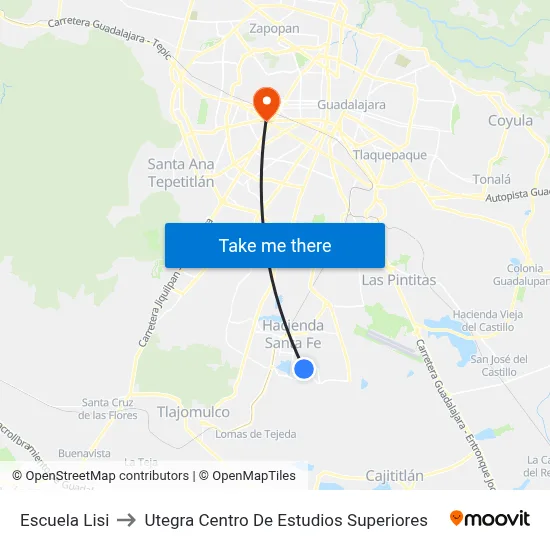 Escuela Lisi to Utegra Centro De Estudios Superiores map