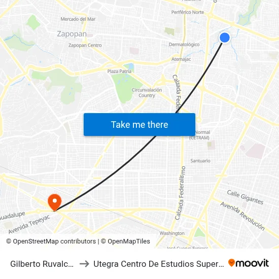 Gilberto Ruvalcaba to Utegra Centro De Estudios Superiores map