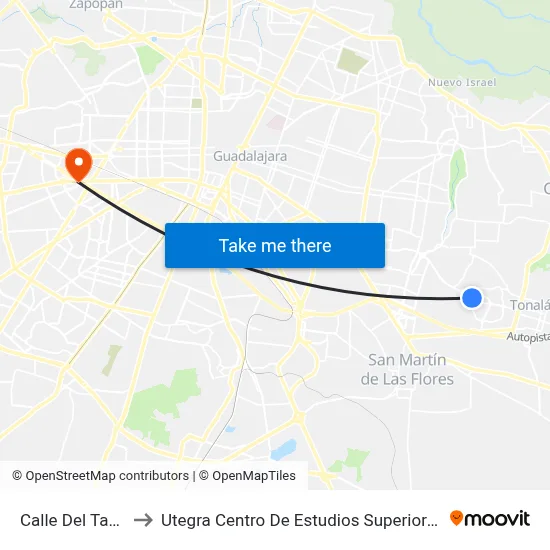 Calle Del Taco to Utegra Centro De Estudios Superiores map