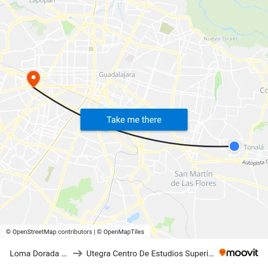 Loma Dorada Sur to Utegra Centro De Estudios Superiores map