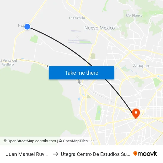 Juan Manuel Ruvalcaba to Utegra Centro De Estudios Superiores map