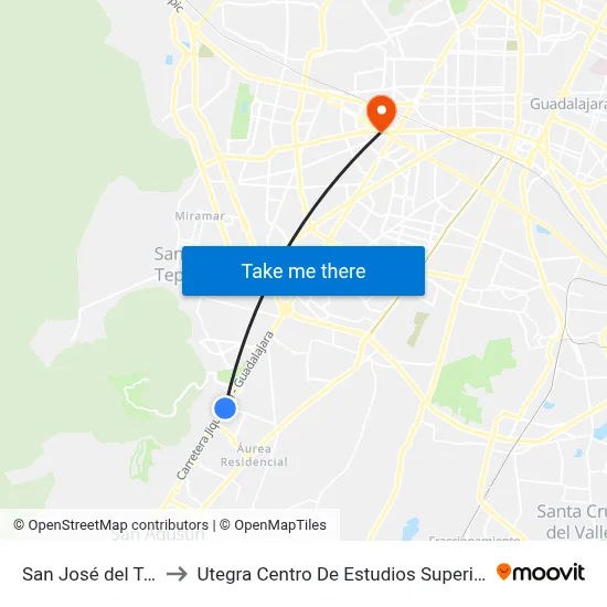 San José del Tajo to Utegra Centro De Estudios Superiores map