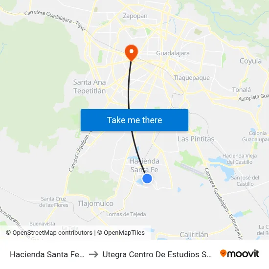Hacienda Santa Fe Brasil to Utegra Centro De Estudios Superiores map