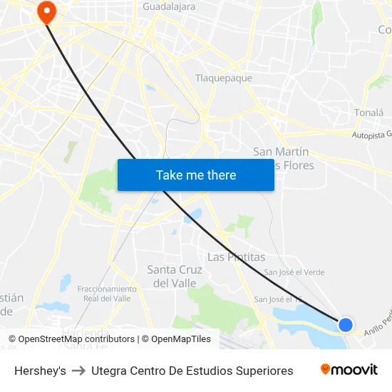 Hershey's to Utegra Centro De Estudios Superiores map