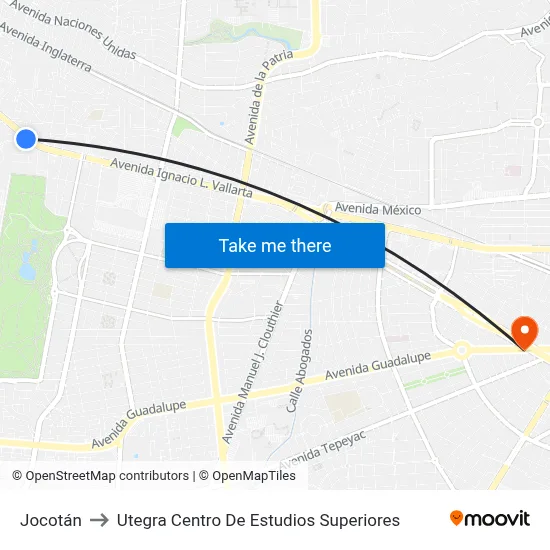 Jocotán to Utegra Centro De Estudios Superiores map