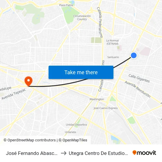 José Fernando Abascal Y Souza to Utegra Centro De Estudios Superiores map