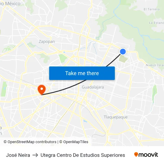 José Neira to Utegra Centro De Estudios Superiores map