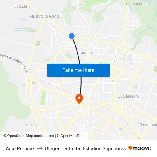 Arco Pertinax to Utegra Centro De Estudios Superiores map