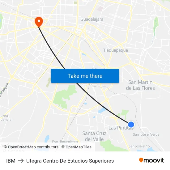 IBM to Utegra Centro De Estudios Superiores map