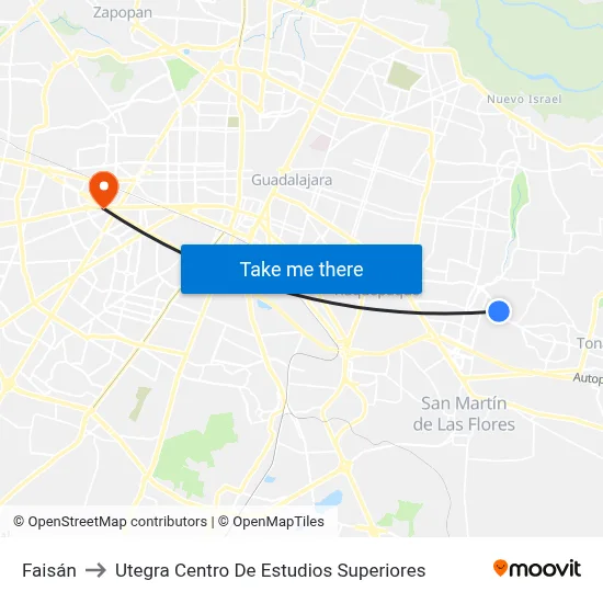 Faisán to Utegra Centro De Estudios Superiores map