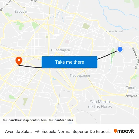 Avenida Zalatitán to Escuela Normal Superior De Especialidades map