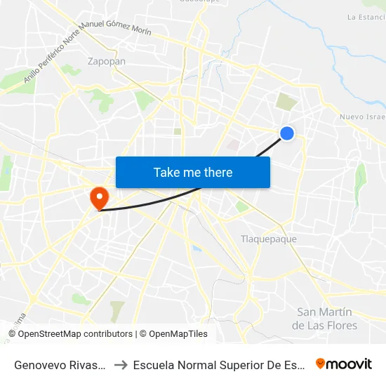 Genovevo Rivas Guillén to Escuela Normal Superior De Especialidades map