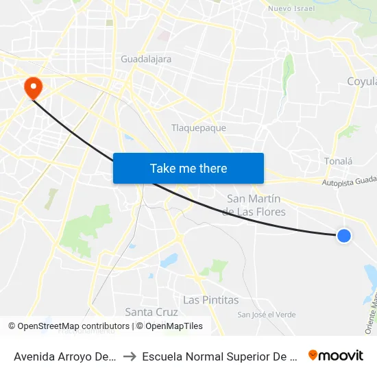 Avenida Arroyo De En Medio to Escuela Normal Superior De Especialidades map