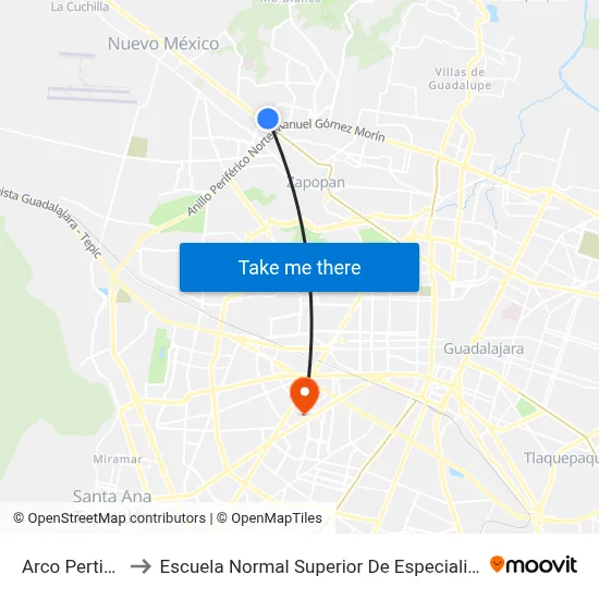 Arco Pertinax to Escuela Normal Superior De Especialidades map