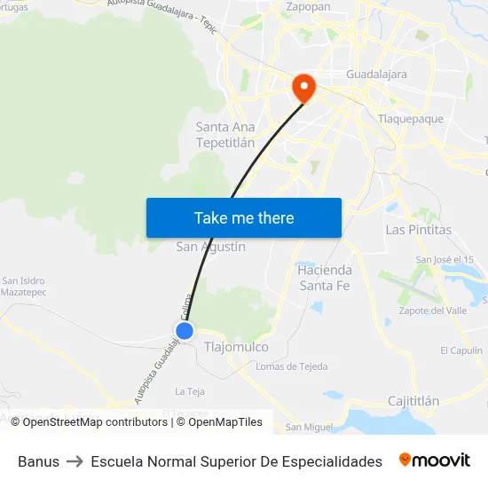 Banus to Escuela Normal Superior De Especialidades map