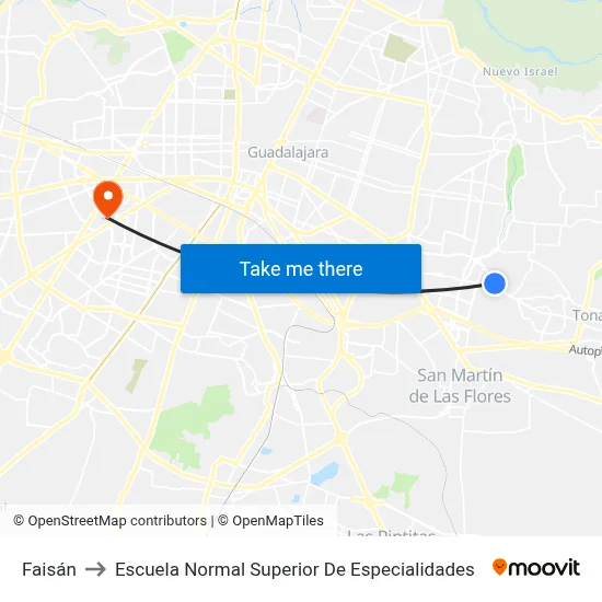 Faisán to Escuela Normal Superior De Especialidades map