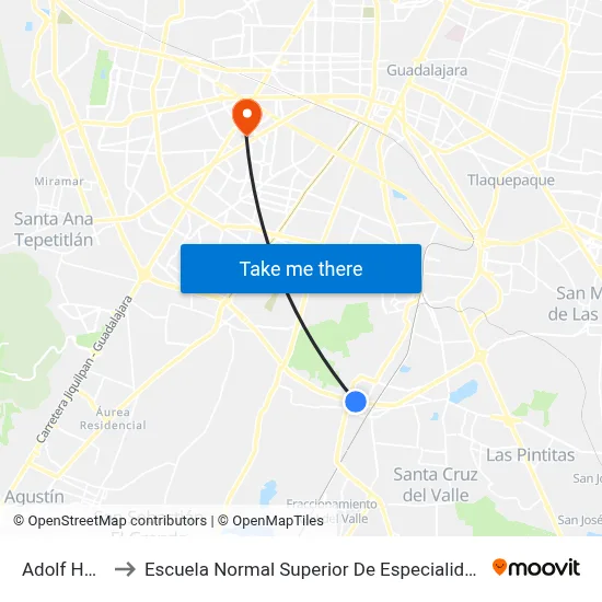 Adolf Horn to Escuela Normal Superior De Especialidades map