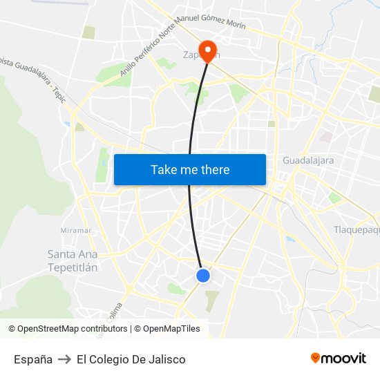 España to El Colegio De Jalisco map