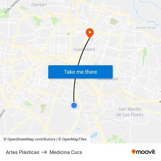 Artes Plásticas to Medicina Cucs map